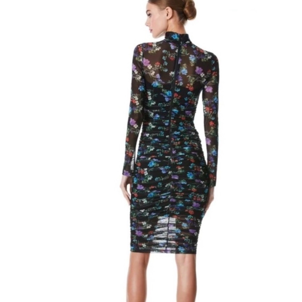 Alice and Olivia Floral Mesh Long Sleeve Dress - Picture 2 of 3